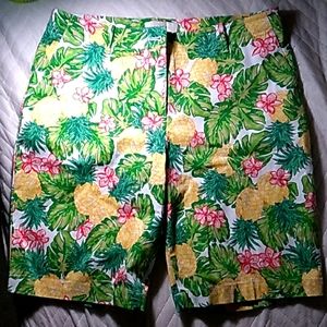 Talbots Petites Hawaiian Print Shorts